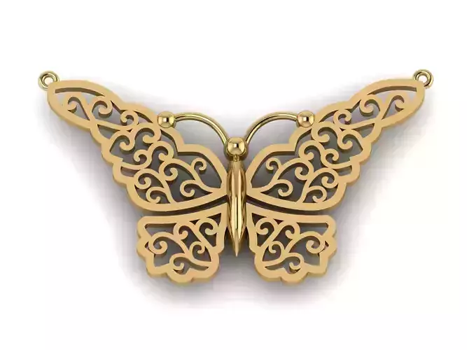 Butterfly pendant or necklace 3D print model