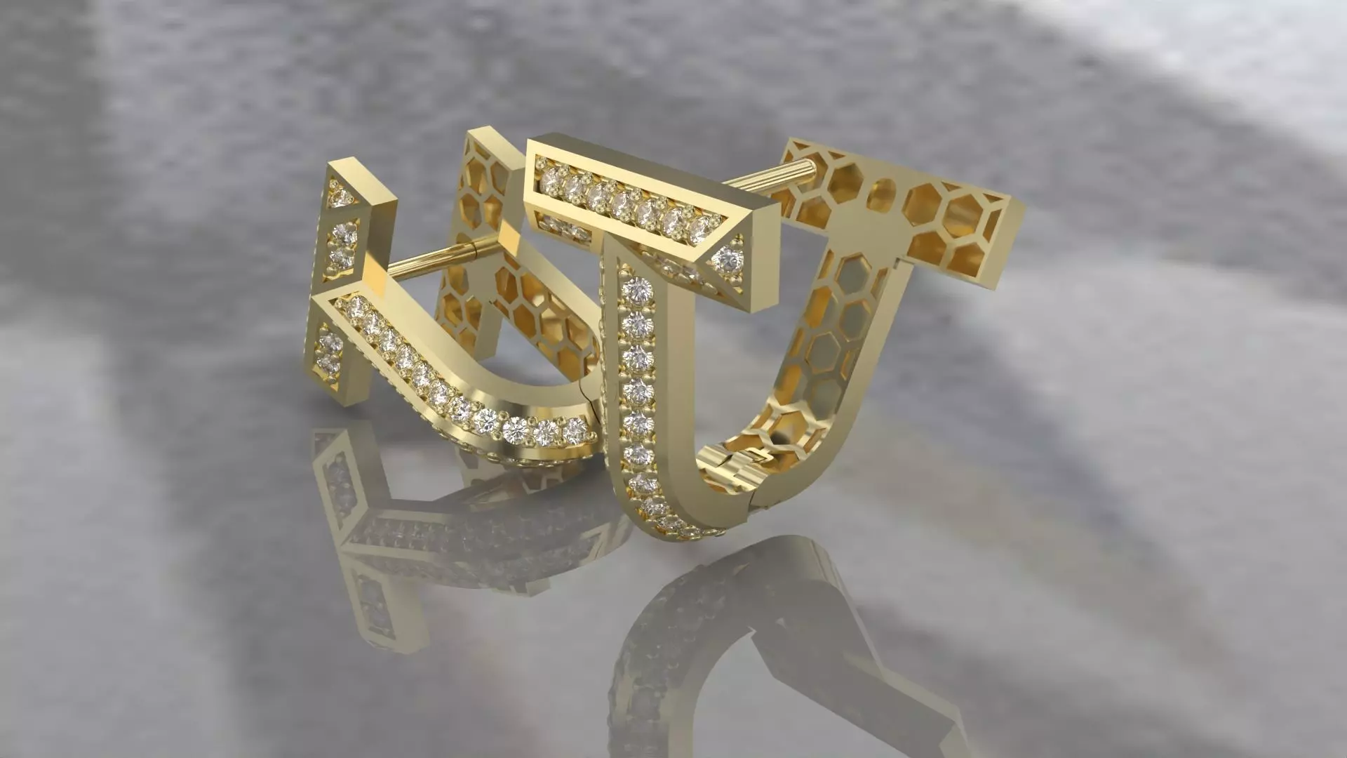 Tiffany T1 earrings 3D print model_0