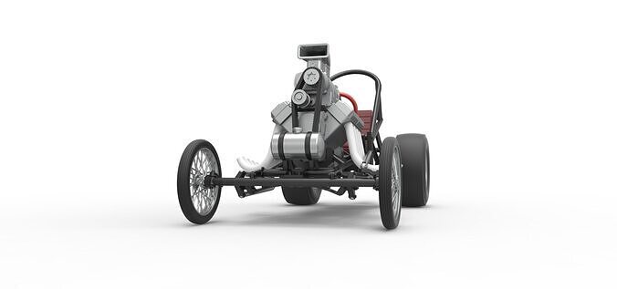 Vintage Front engine dragster Base Version 3 Scale 1 to 25 3D print model 6