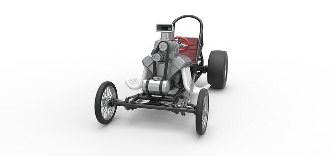 Vintage Front engine dragster Base Version 3 Scale 1 to 25 3D print model 5