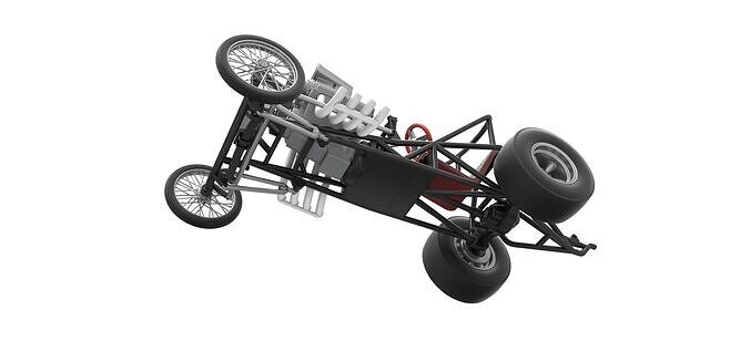 Vintage Front engine dragster Base Version 3 Scale 1 to 25 3D print model 3