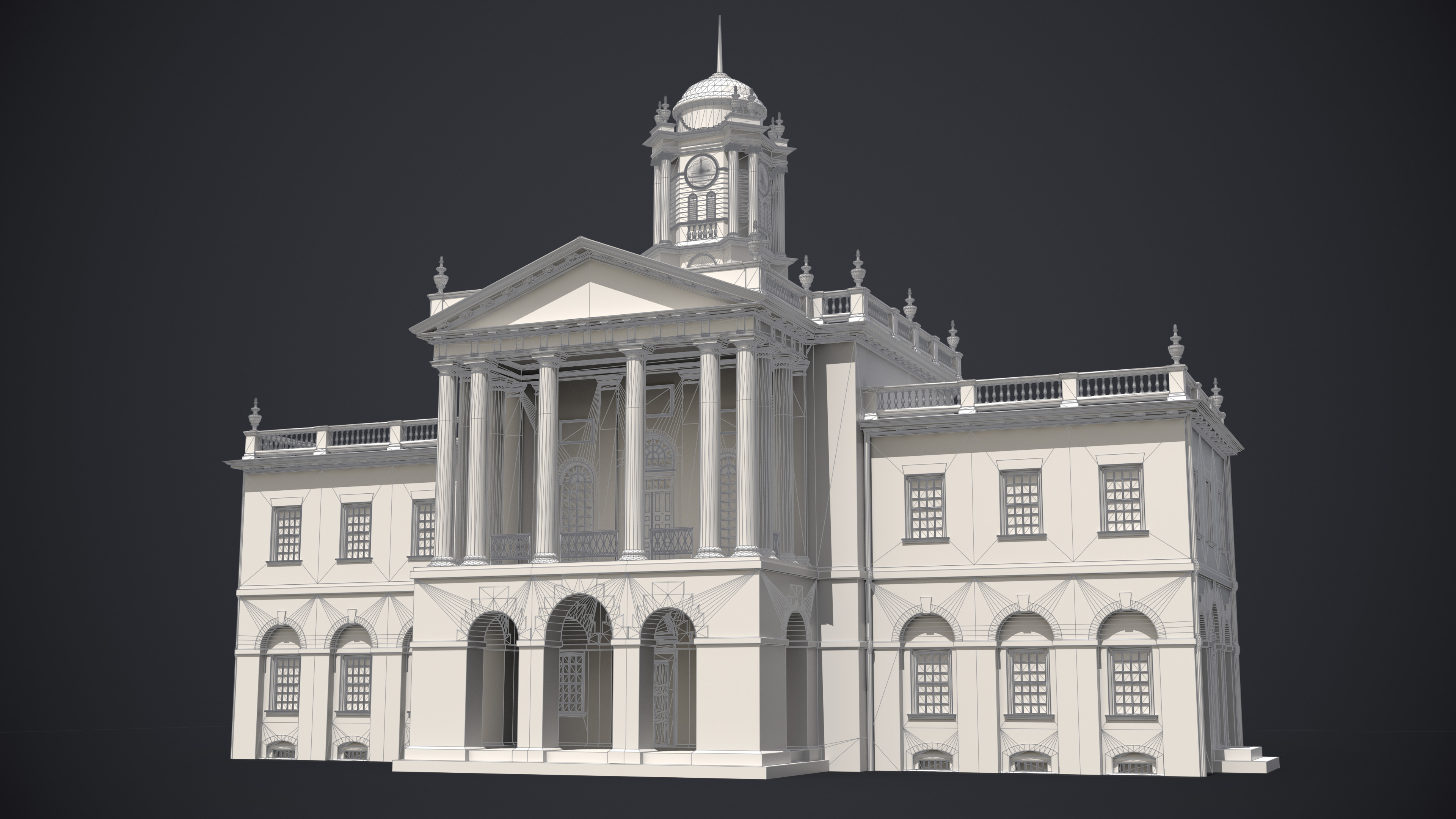 Old State House Connecticut Low-poly 3D model_12