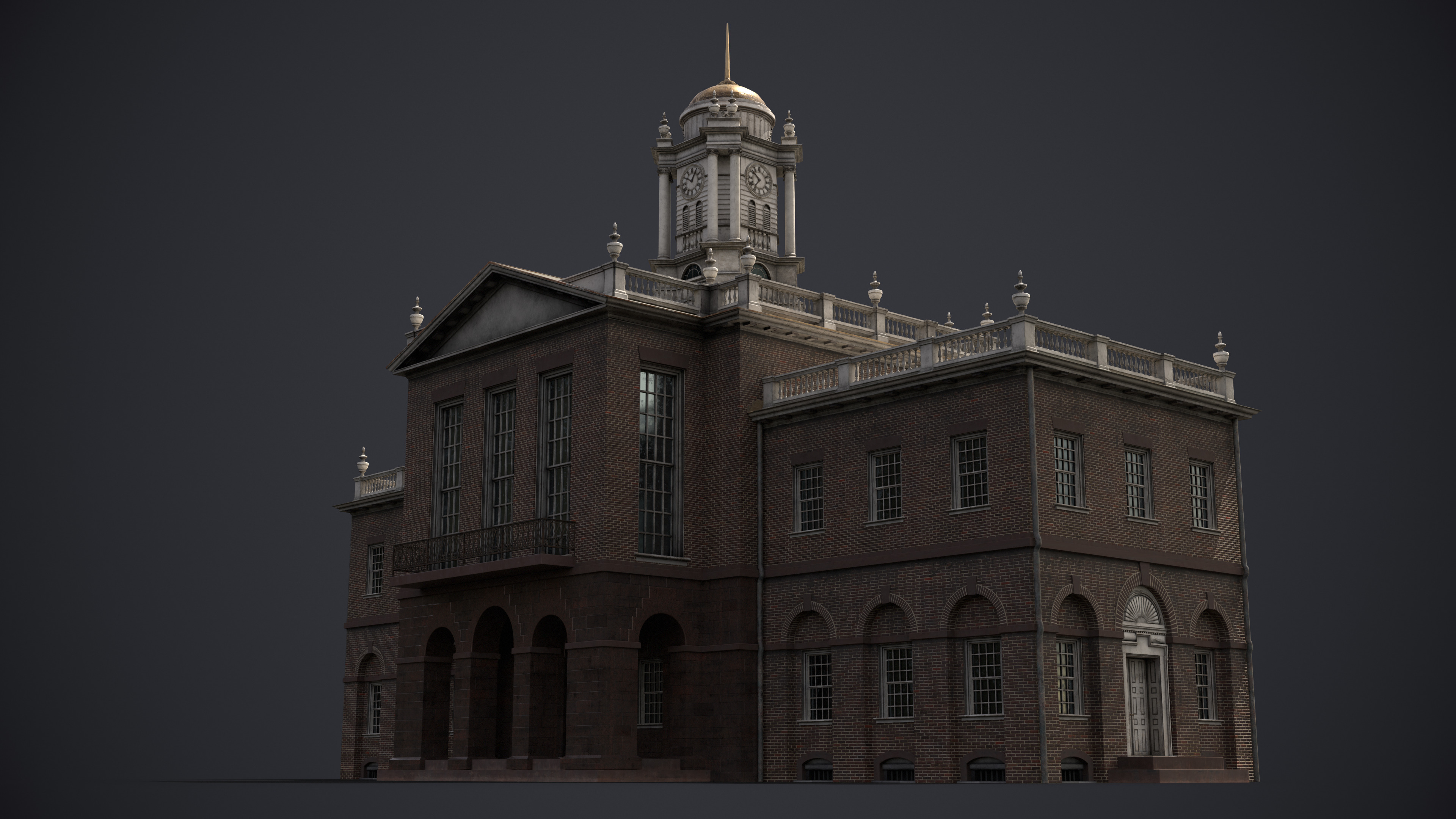 Old State House Connecticut Low-poly 3D model_4