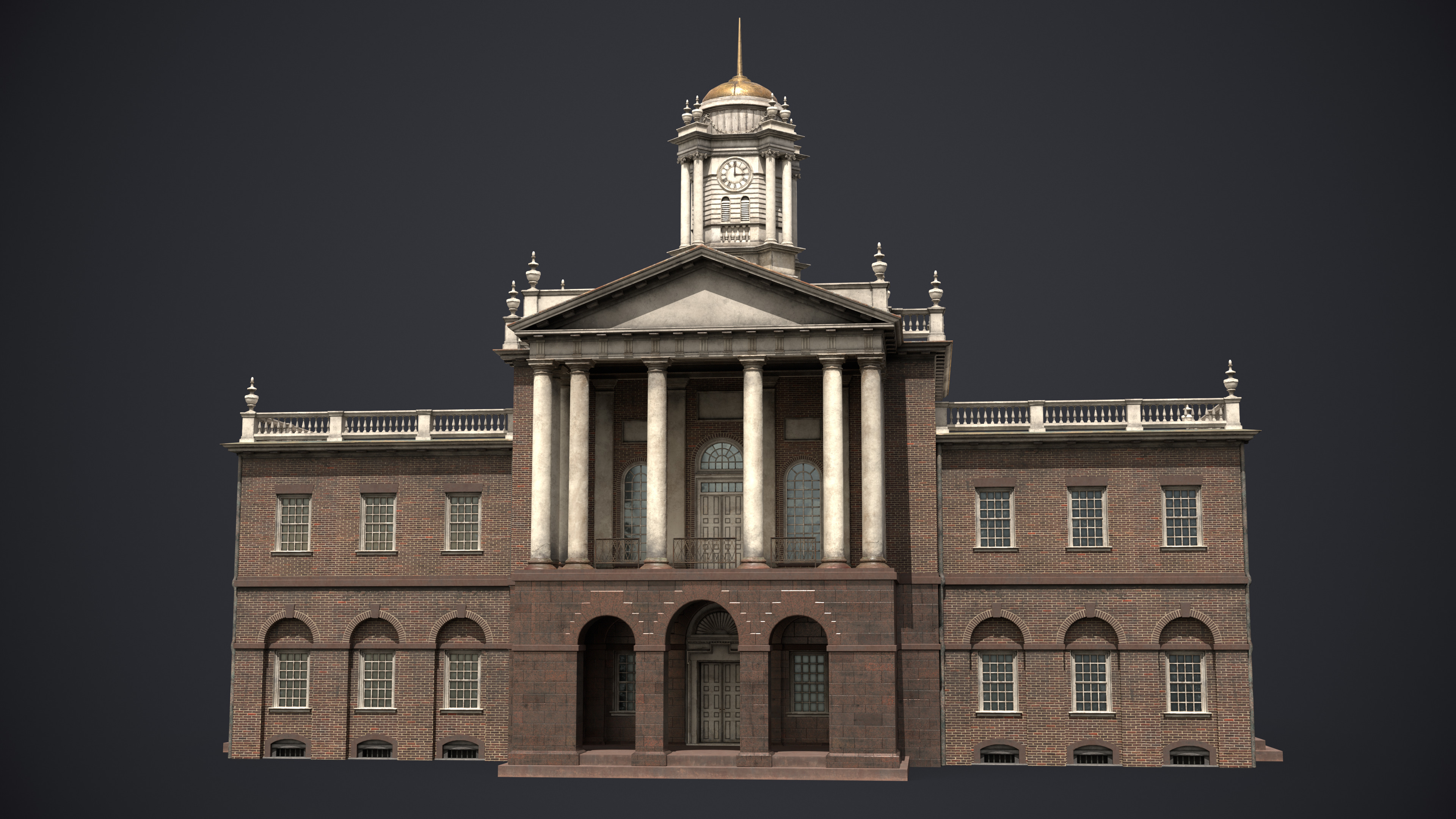 Old State House Connecticut Low-poly 3D model_1