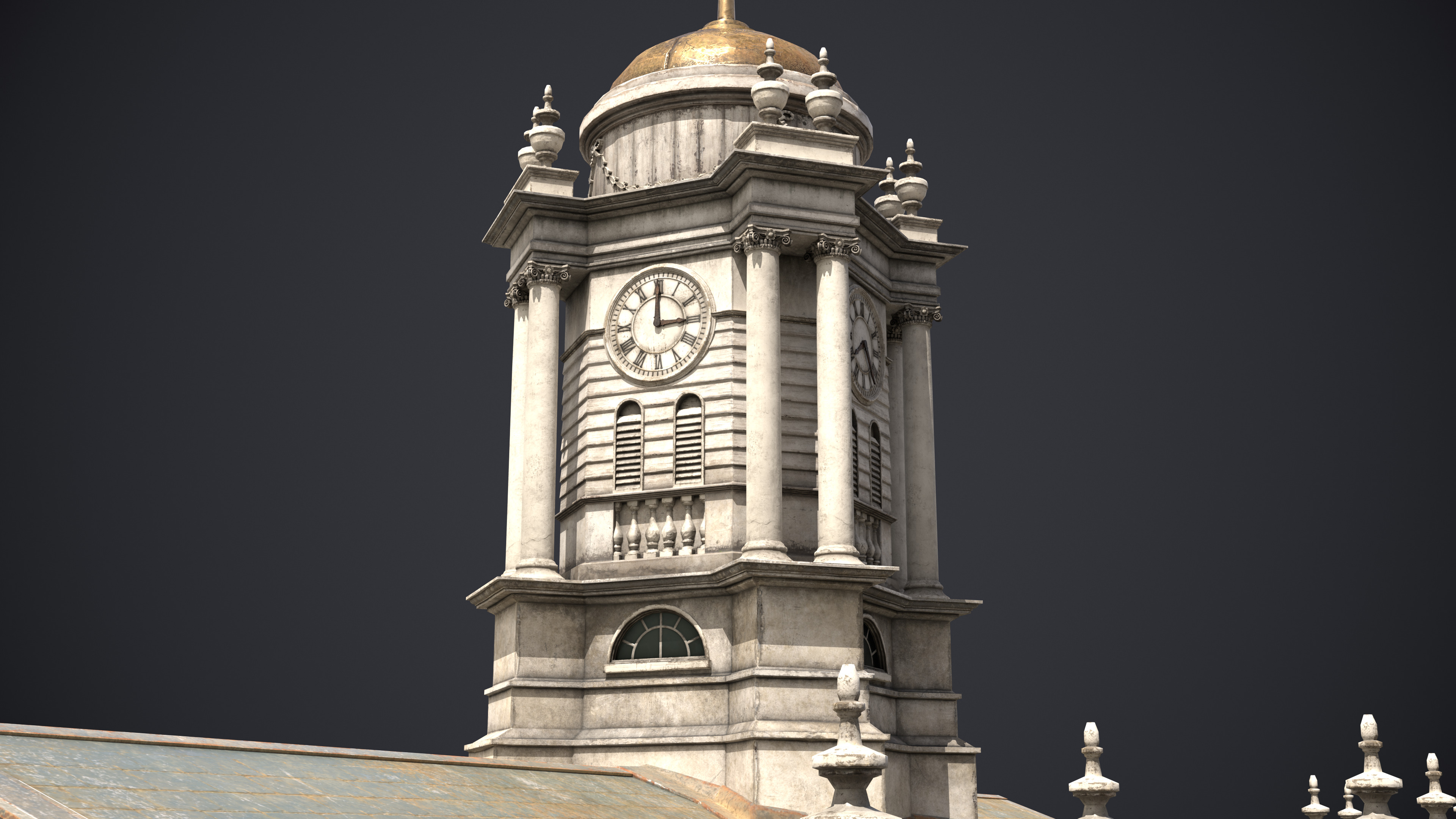 Old State House Connecticut Low-poly 3D model_7