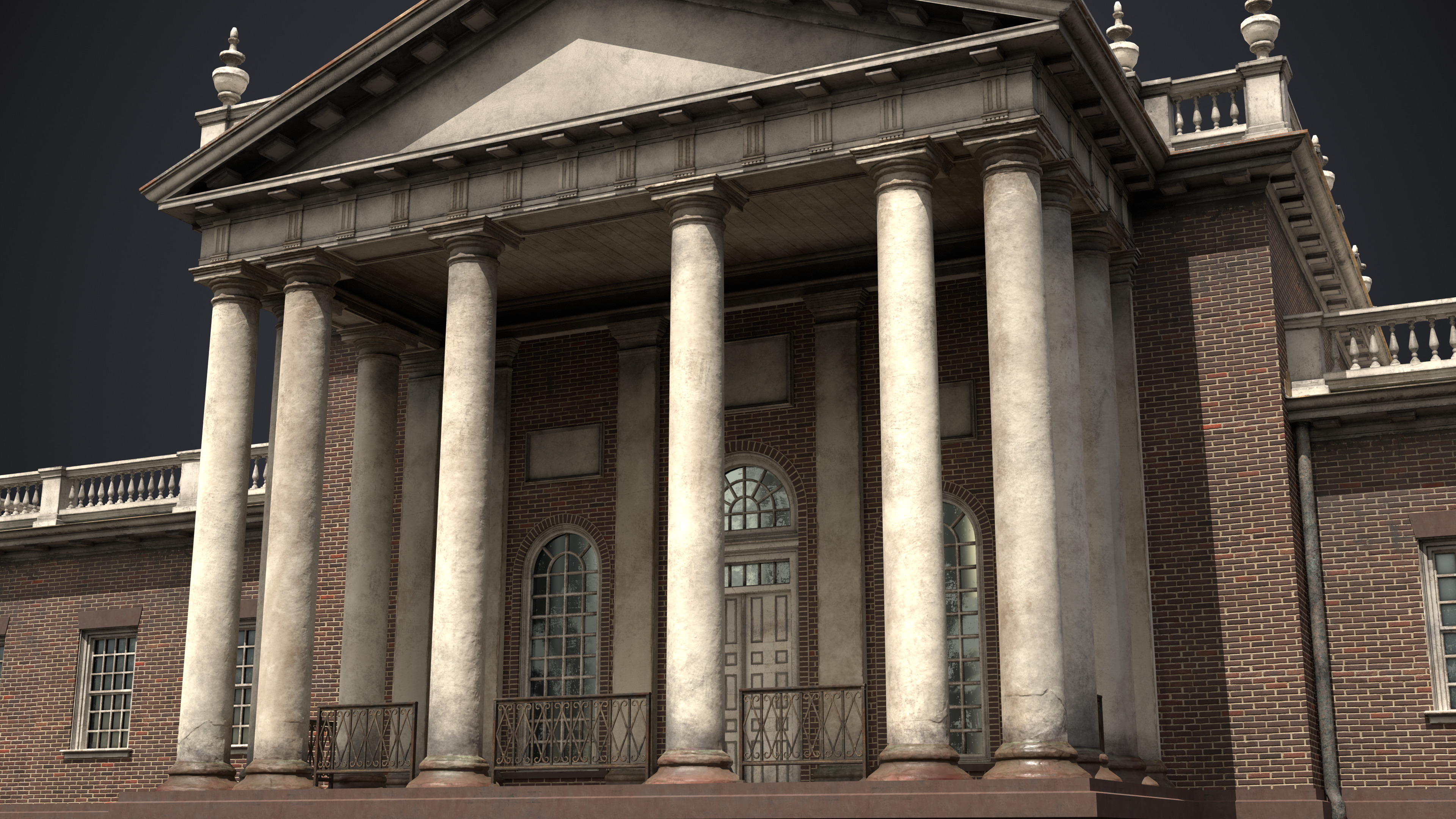 Old State House Connecticut Low-poly 3D model_8