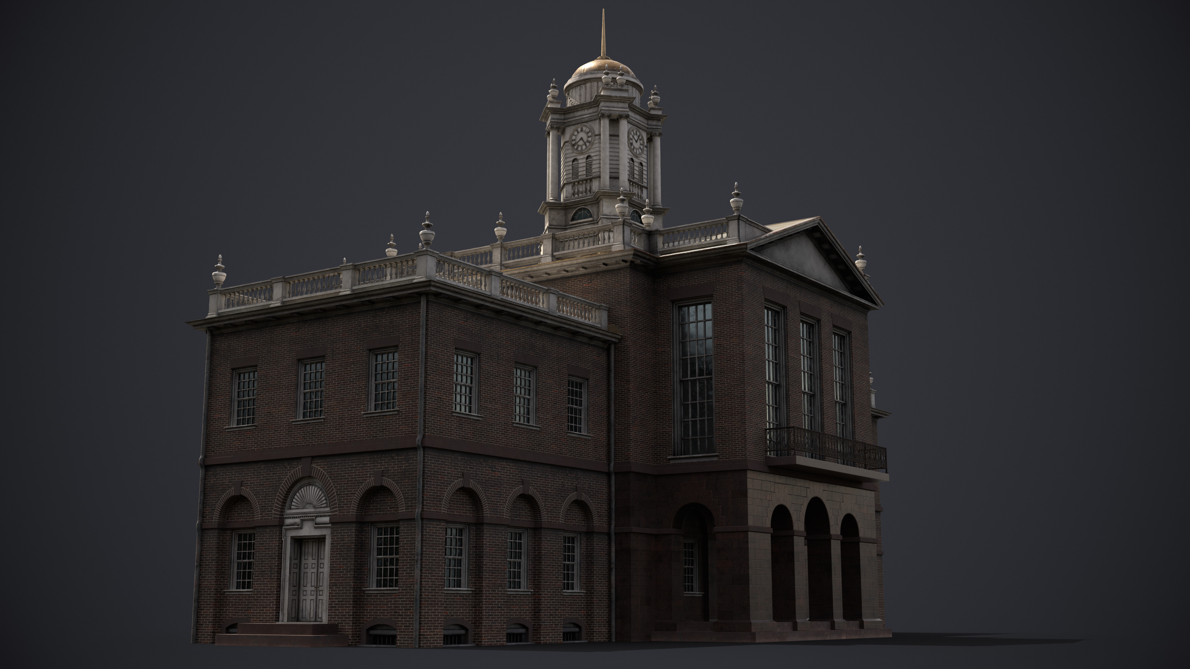 Old State House Connecticut Low-poly 3D model_6
