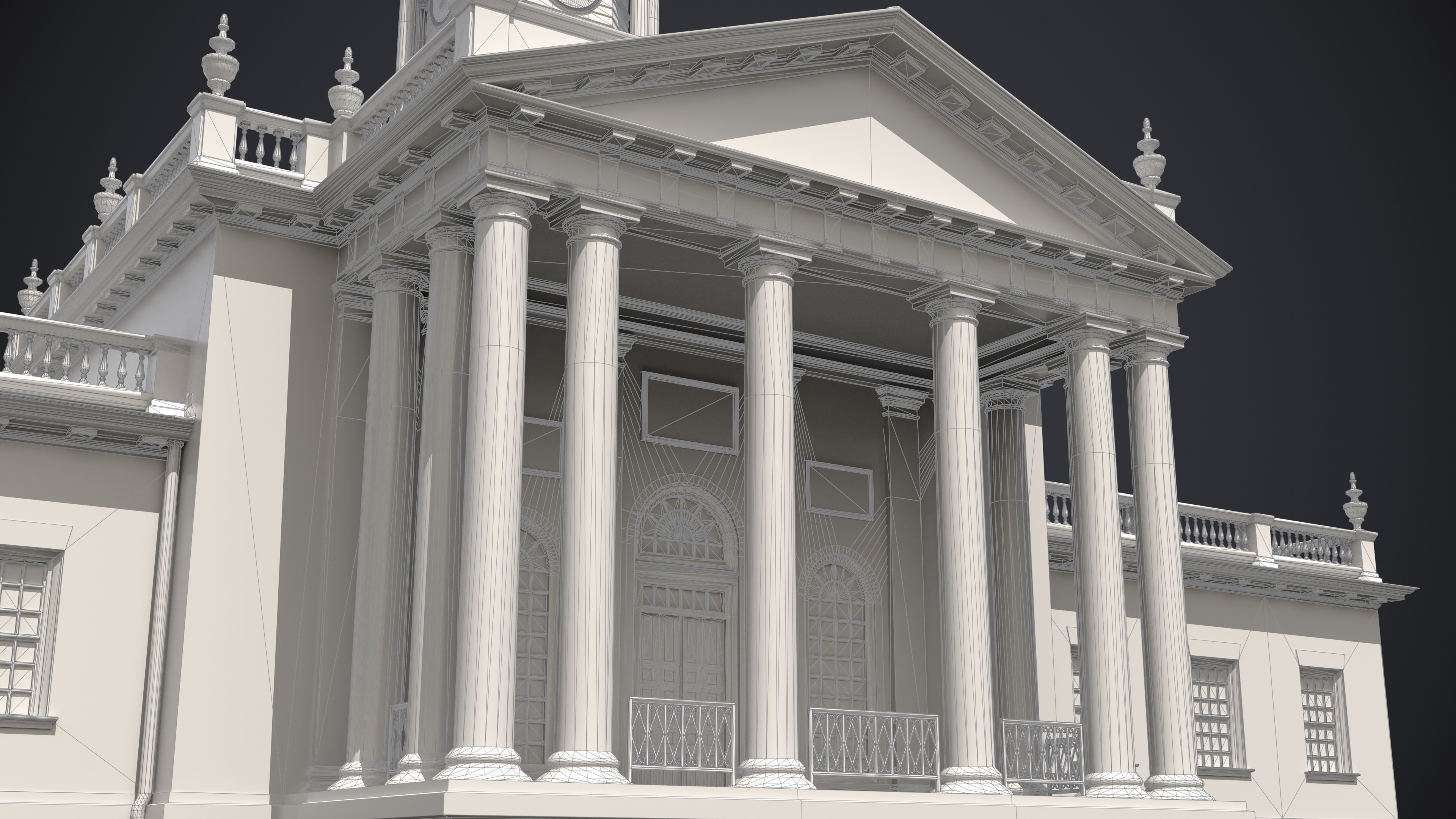 Old State House Connecticut Low-poly 3D model_15