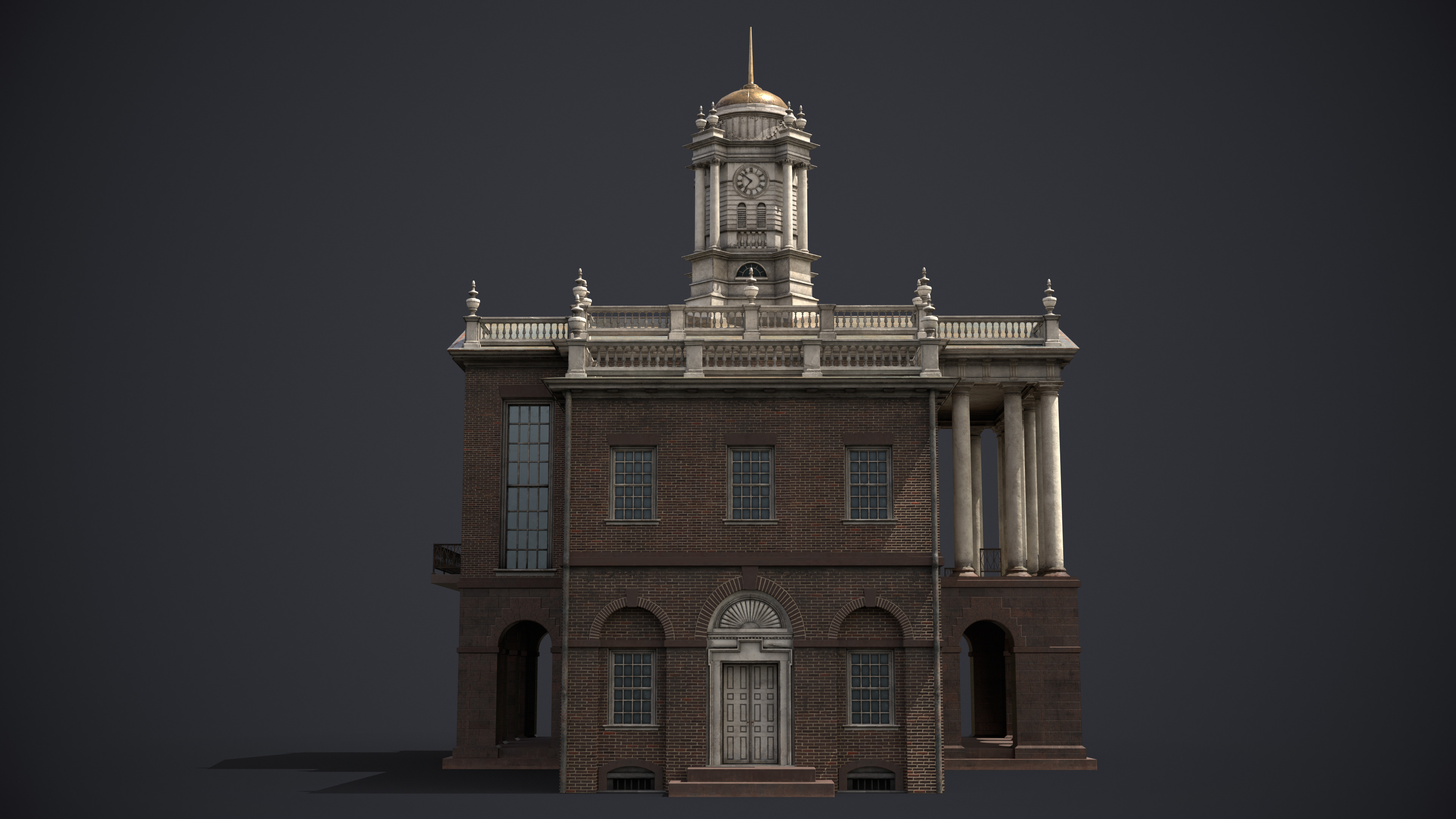 Old State House Connecticut Low-poly 3D model_3