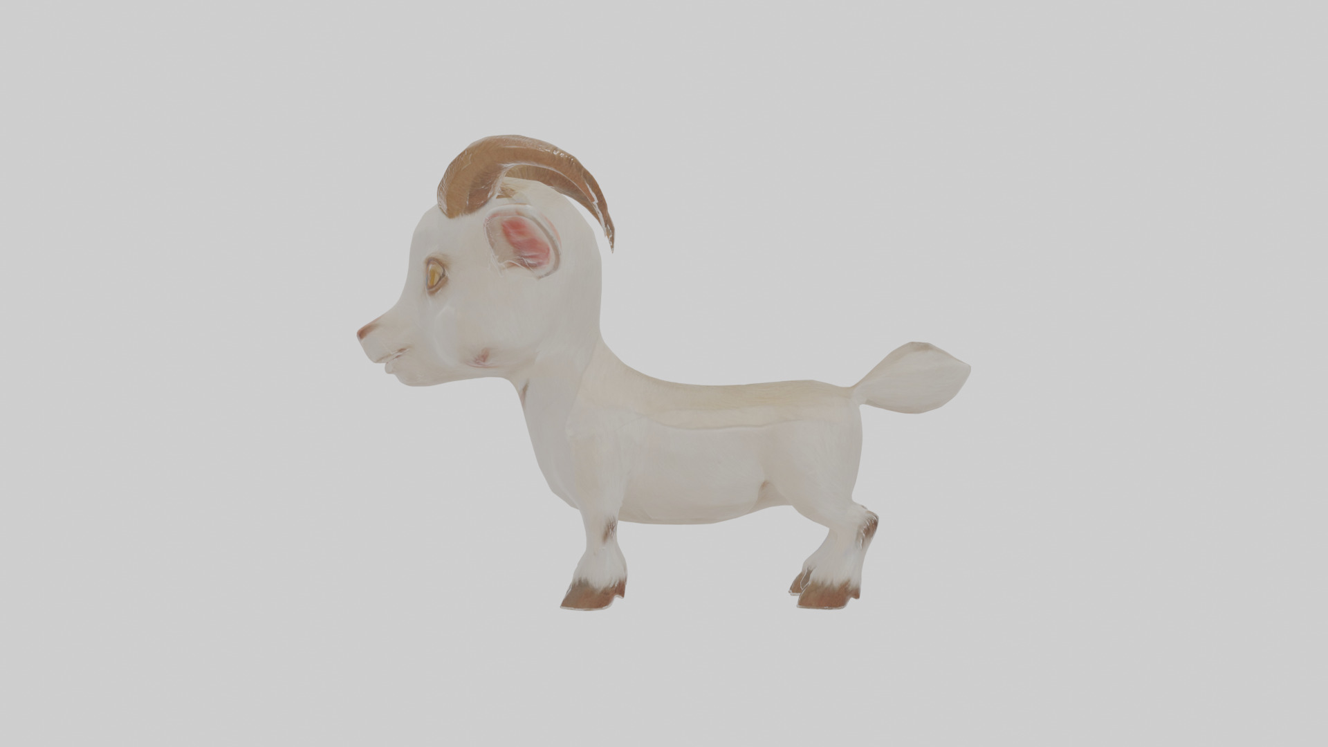 Cartoon Goat Low-poly 3D model_17