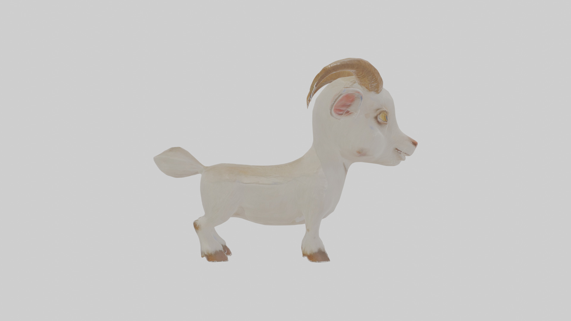 Cartoon Goat Low-poly 3D model_18