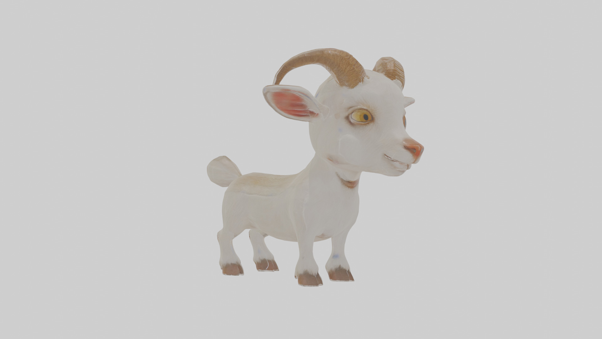Cartoon Goat Low-poly 3D model_15