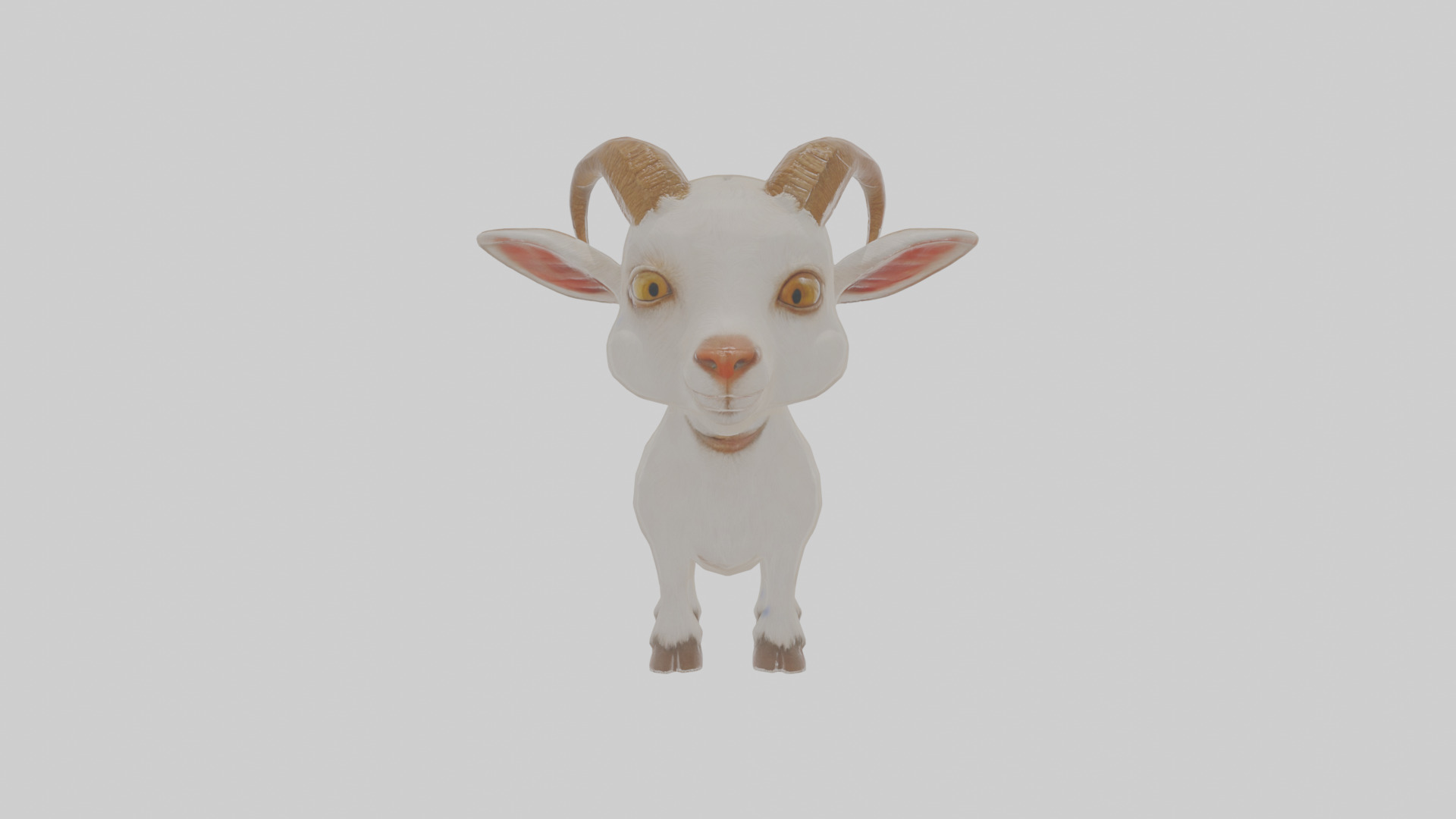 Cartoon Goat Low-poly 3D model_12