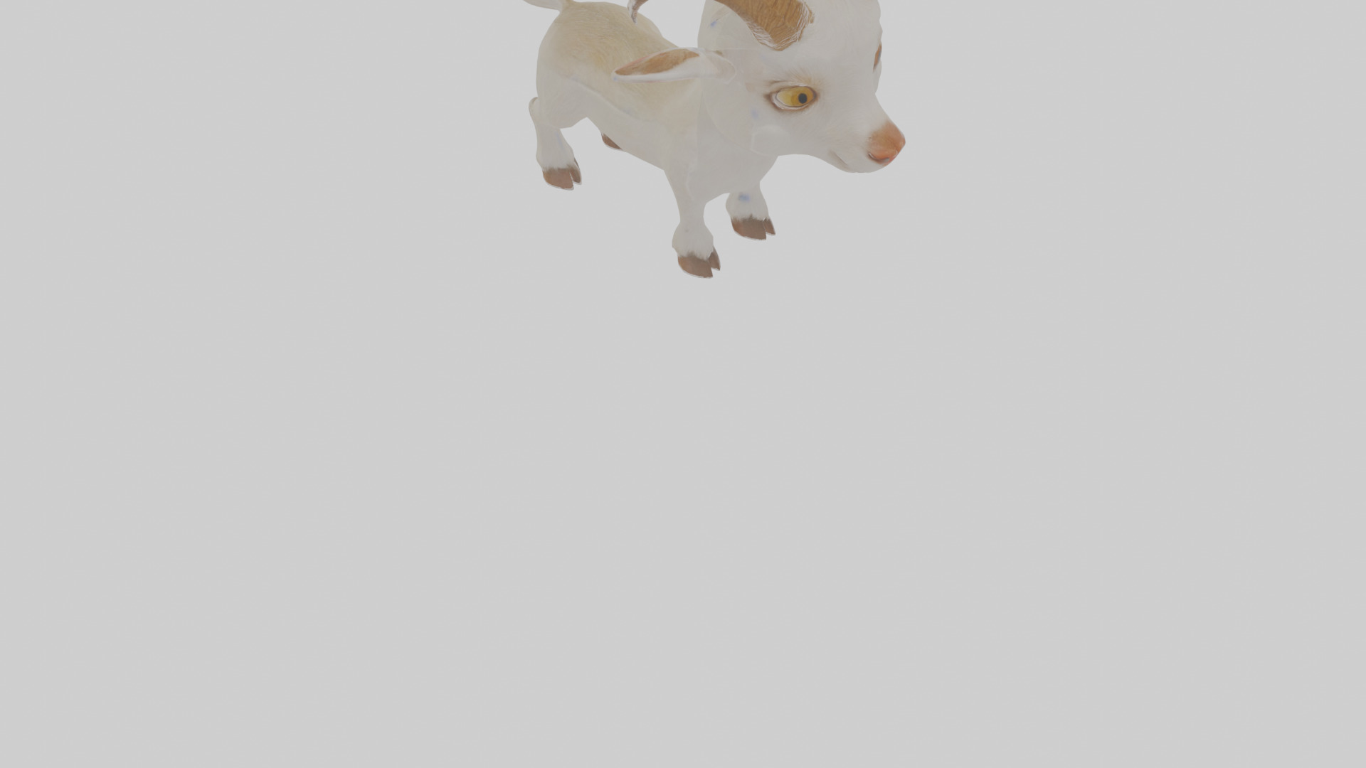 Cartoon Goat Low-poly 3D model_9