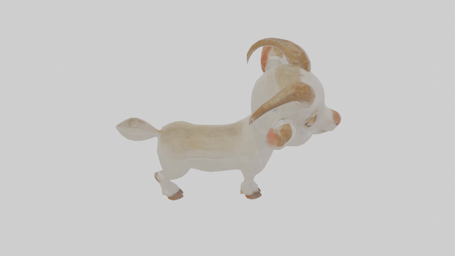 Cartoon Goat Low-poly 3D model_28