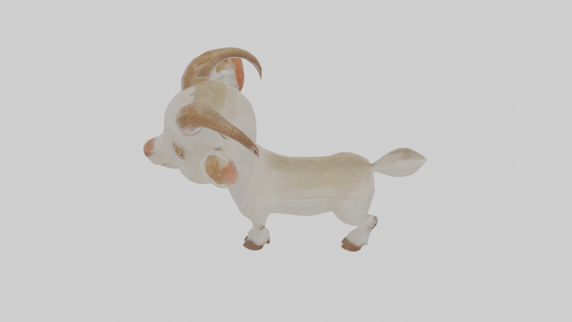 Cartoon Goat Low-poly 3D model_26