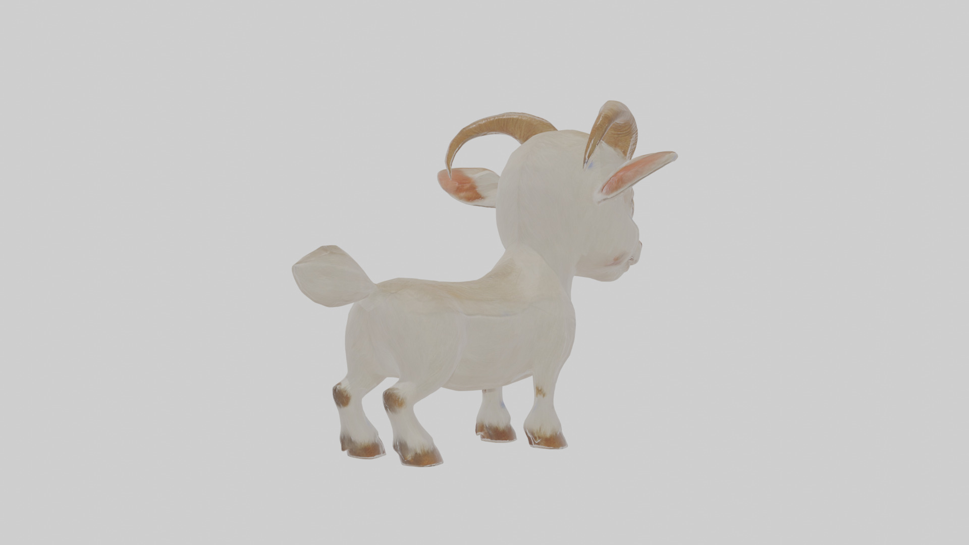 Cartoon Goat Low-poly 3D model_3