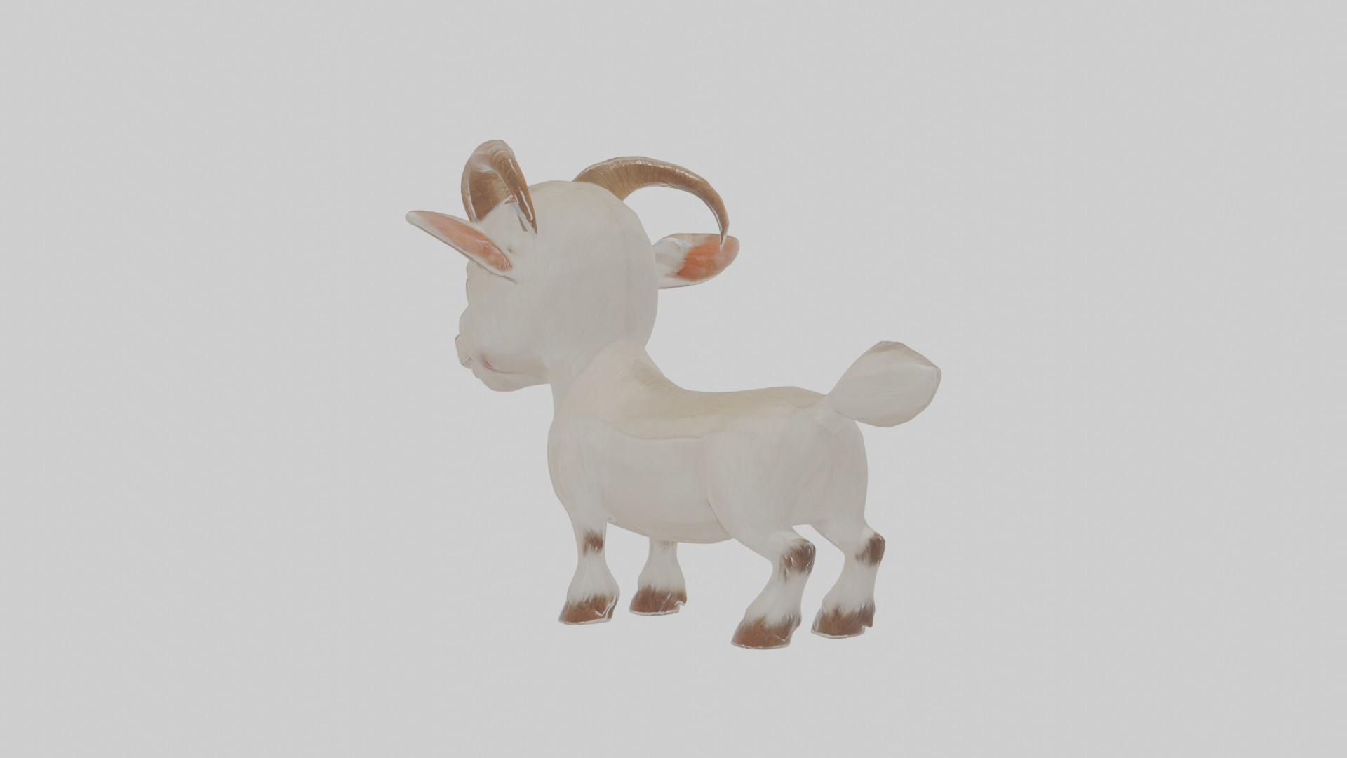 Cartoon Goat Low-poly 3D model_1