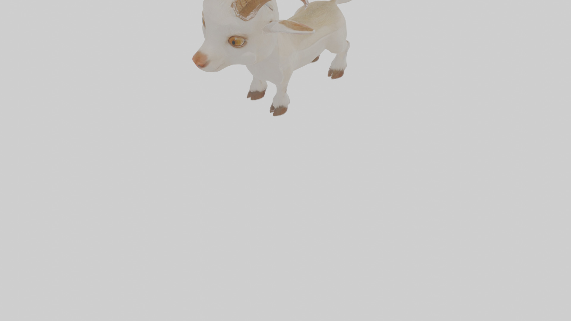 Cartoon Goat Low-poly 3D model_7