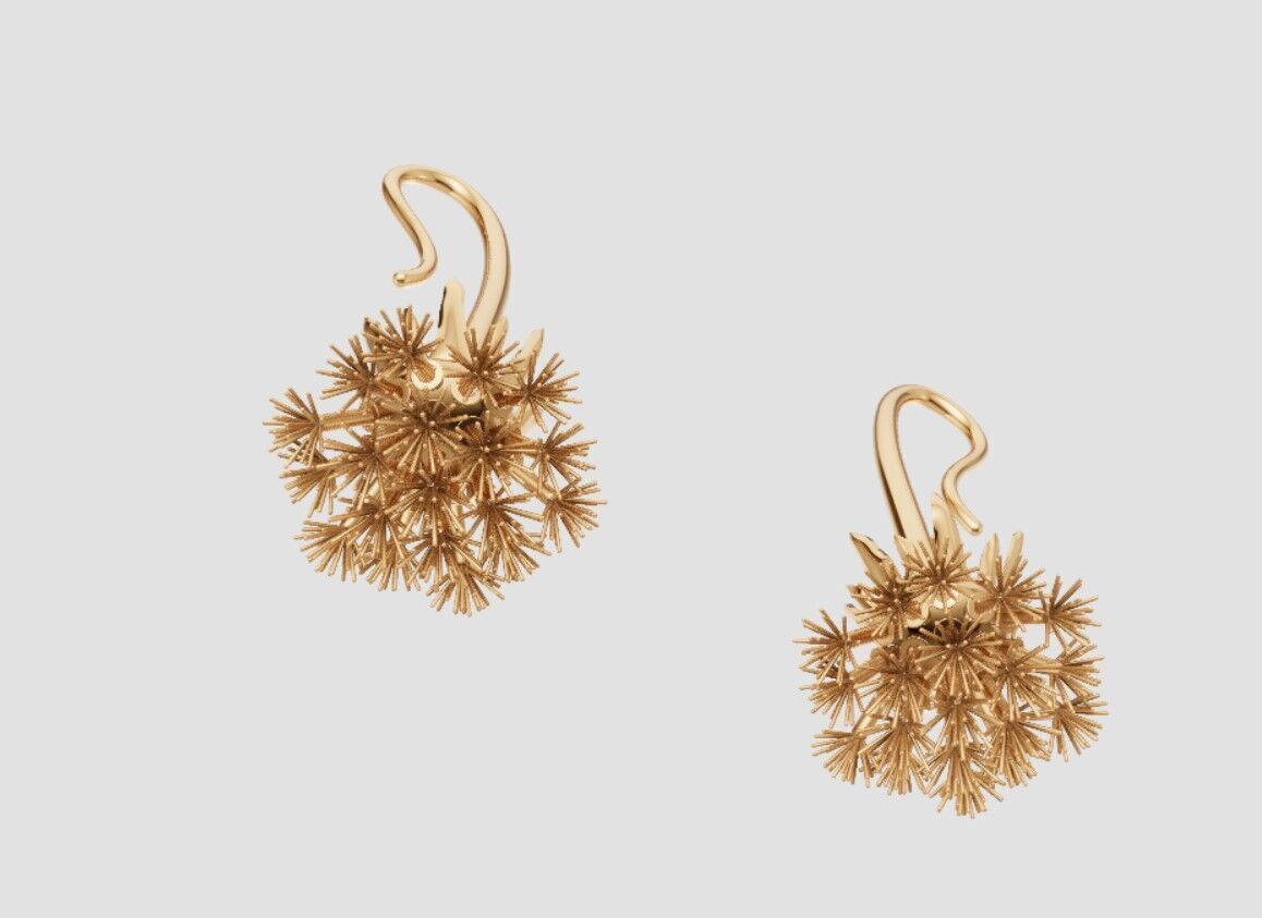 Earrings dandelion 3D print model_9
