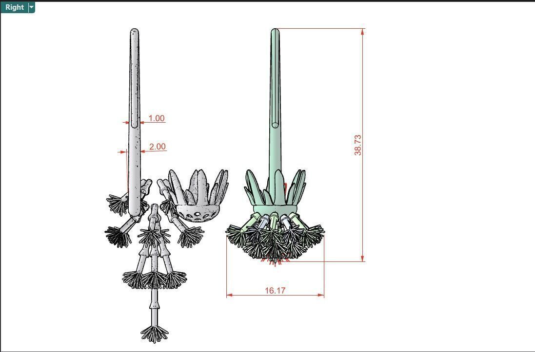 Earrings dandelion 3D print model_2
