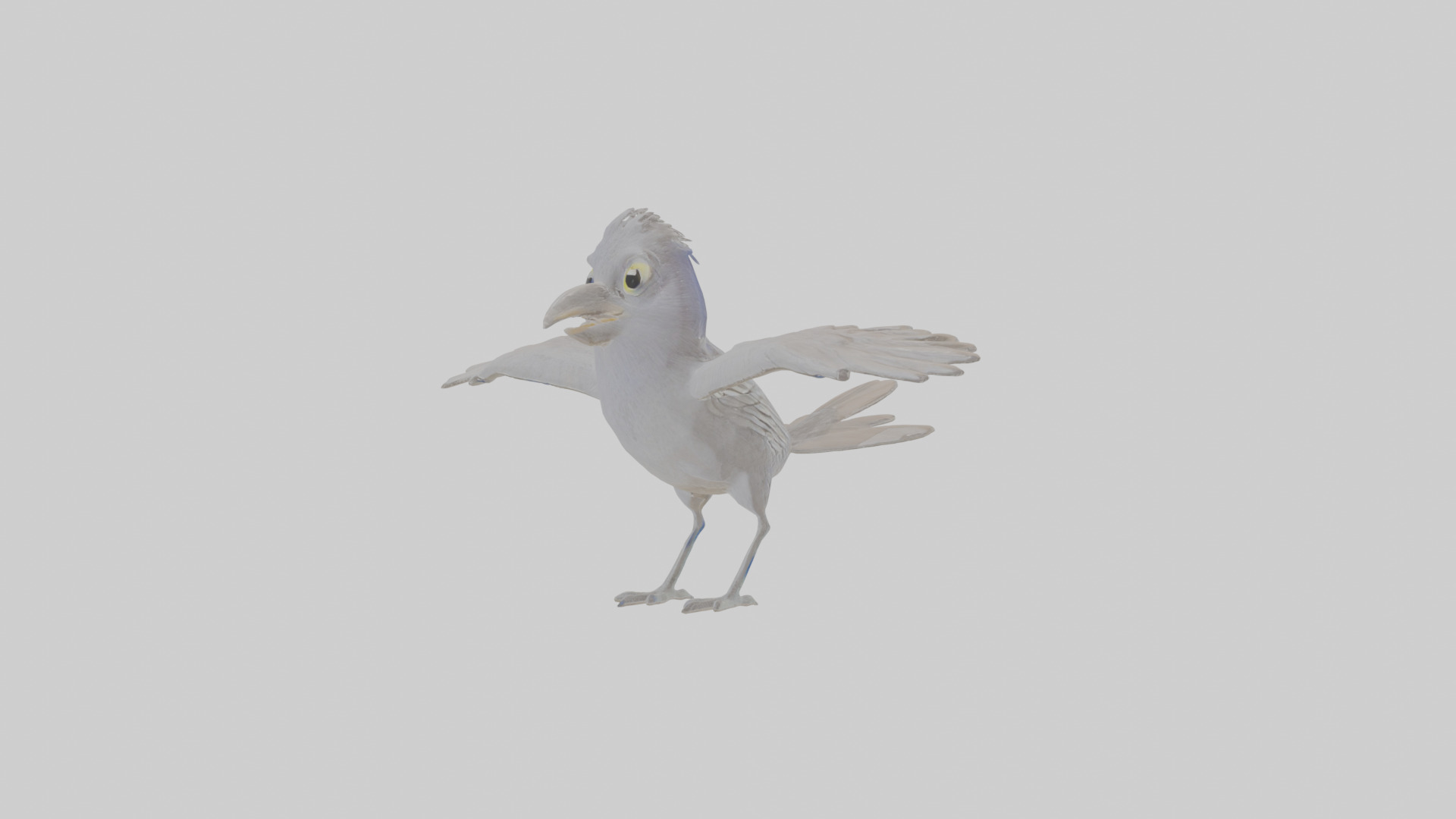 Cartoon Grackle Low-poly 3D model_14