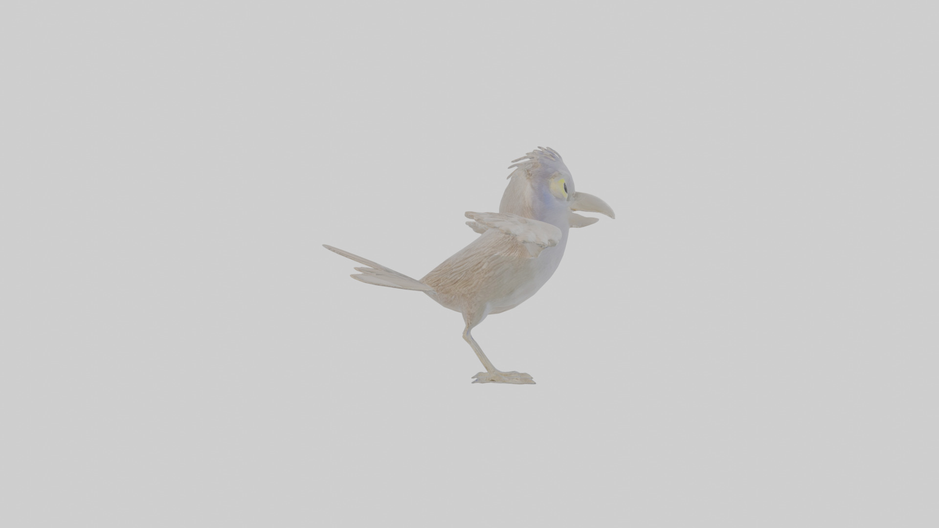 Cartoon Grackle Low-poly 3D model_22