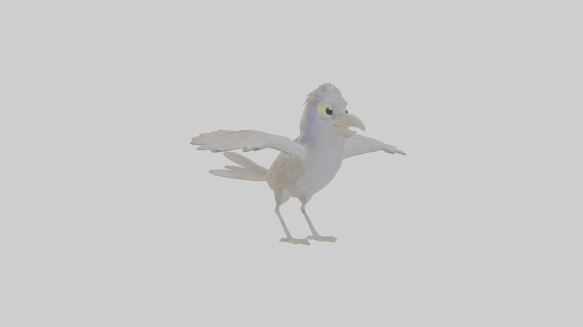 Cartoon Grackle Low-poly 3D model_13