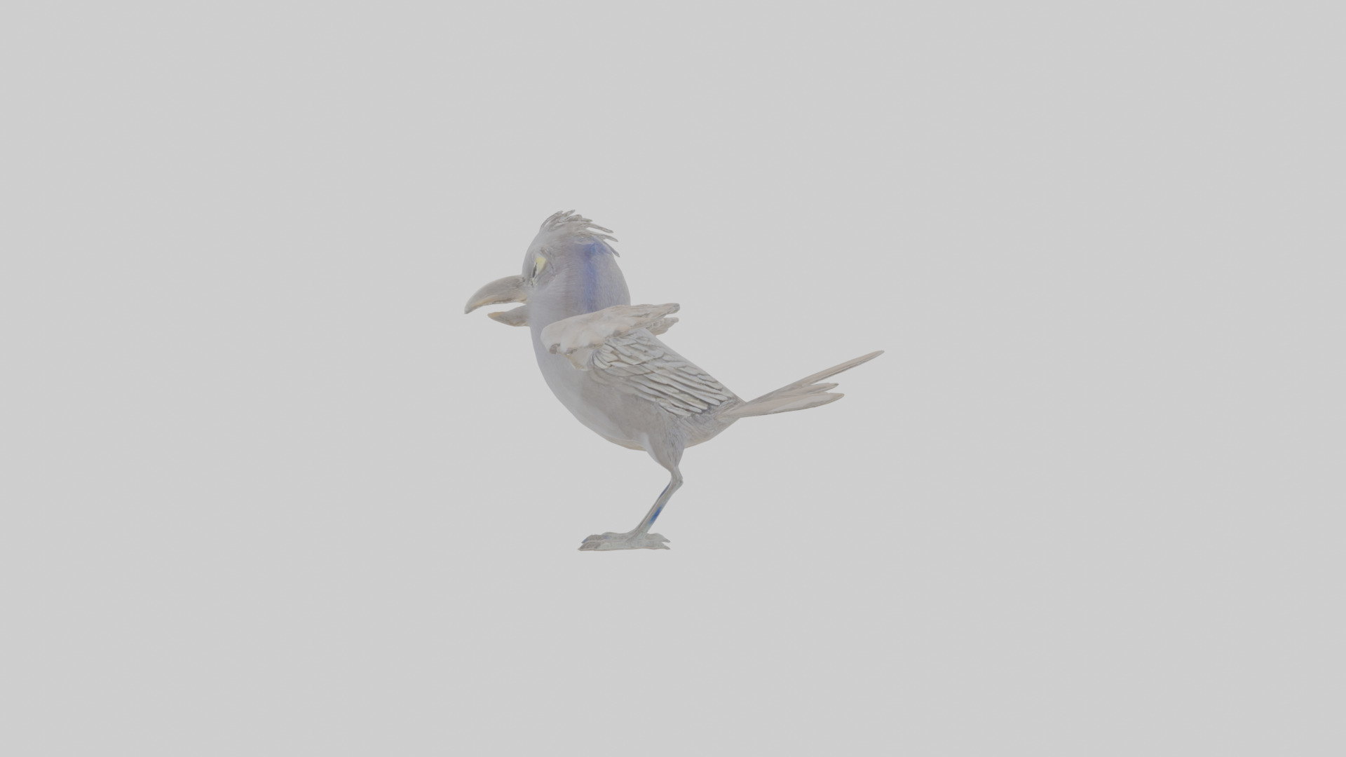 Cartoon Grackle Low-poly 3D model_21