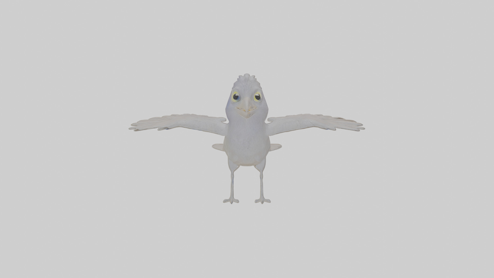 Cartoon Grackle Low-poly 3D model_16