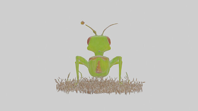 Cartoon Grasshopper Low-poly 3D model