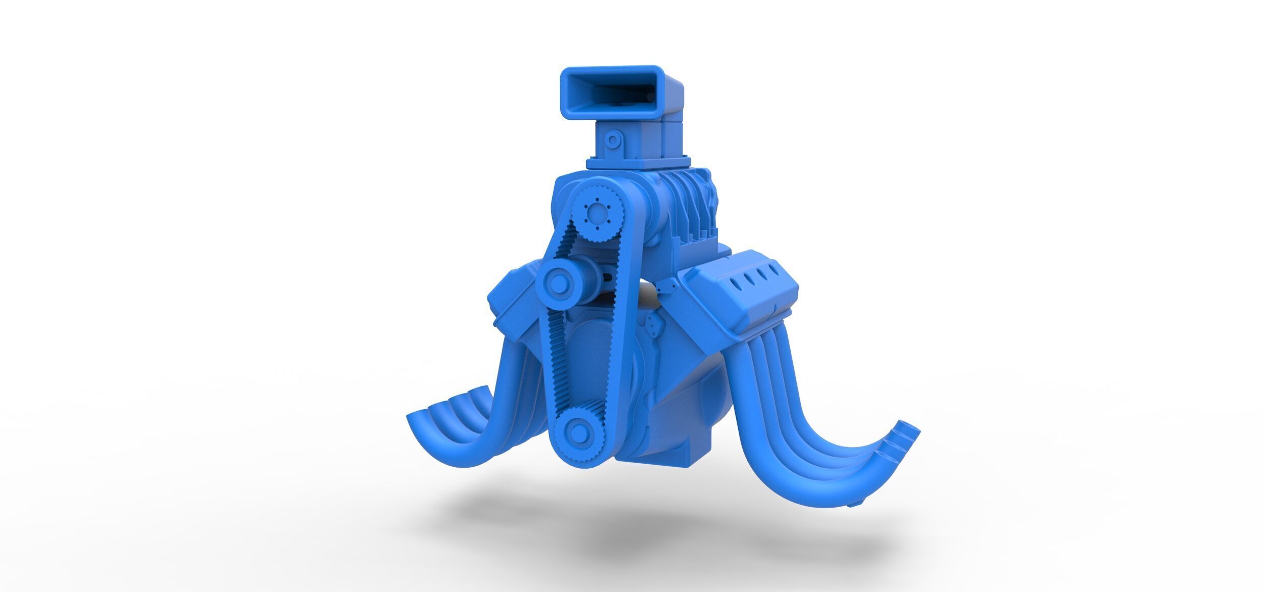 Engine V8 for vintage dragster Version 7 Scale 1 to 25 3D print model_3