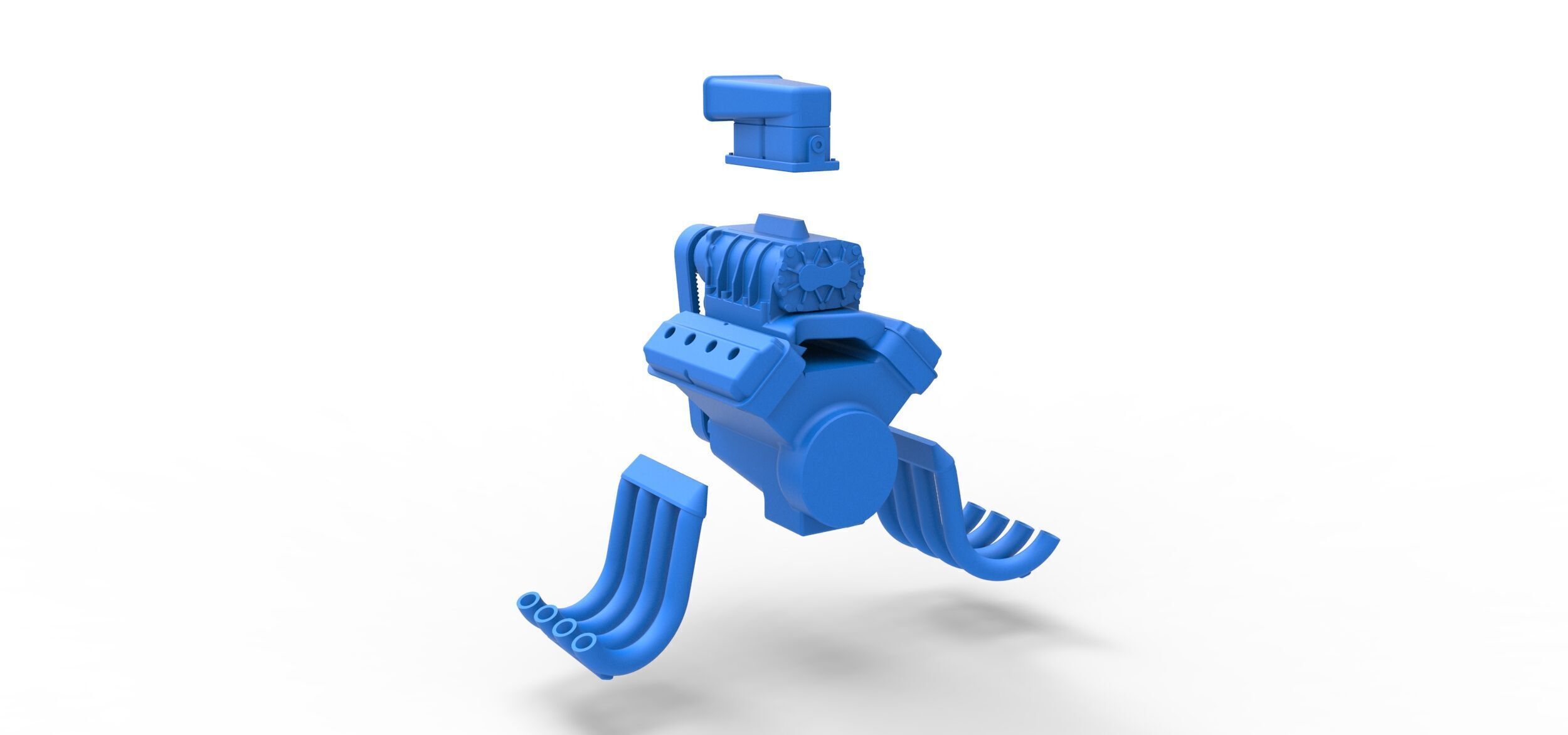 Engine V8 for vintage dragster Version 7 Scale 1 to 25 3D print model_15