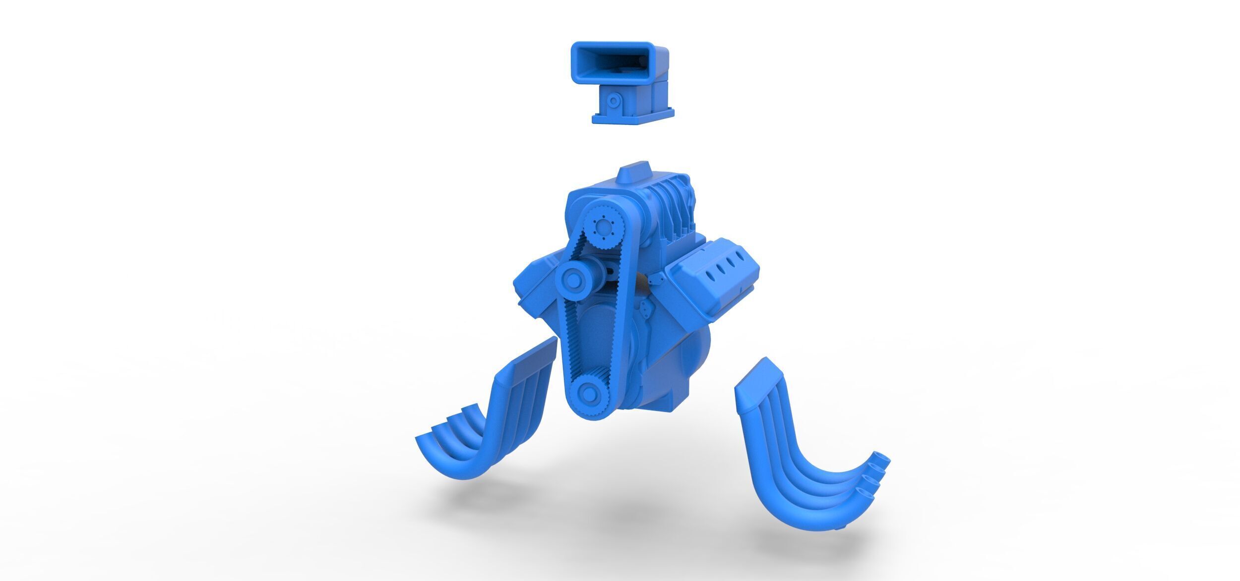 Engine V8 for vintage dragster Version 7 Scale 1 to 25 3D print model_13