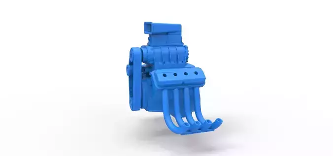 Engine V8 for vintage dragster Version 7 Scale 1 to 25