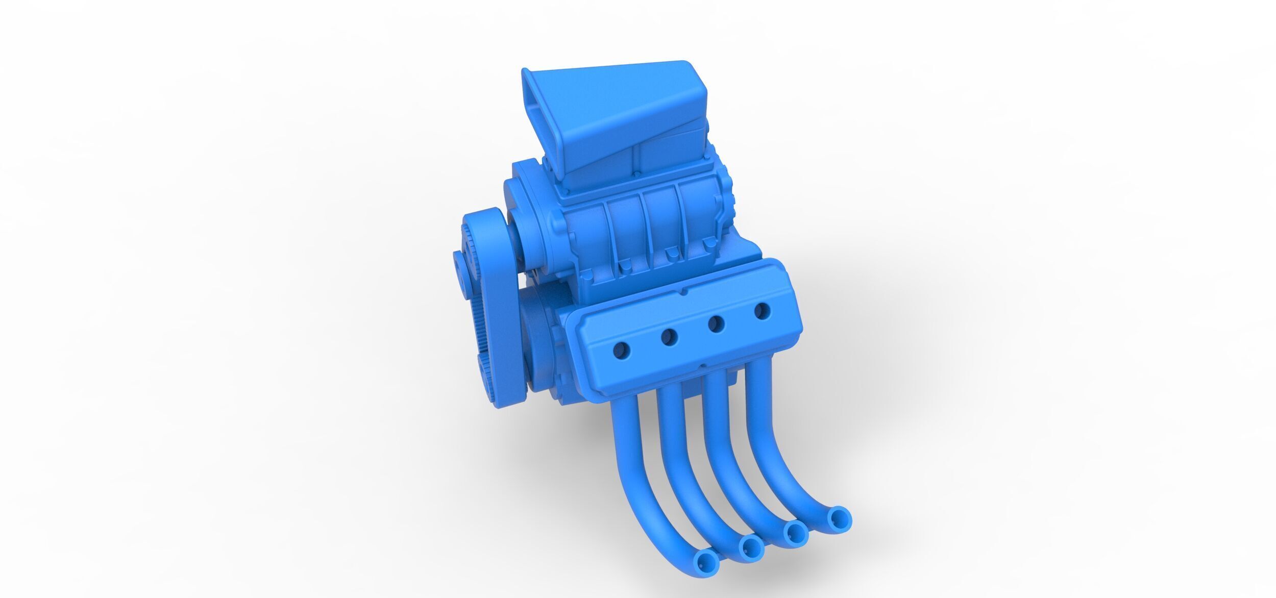 Engine V8 for vintage dragster Version 7 Scale 1 to 25 3D print model_1