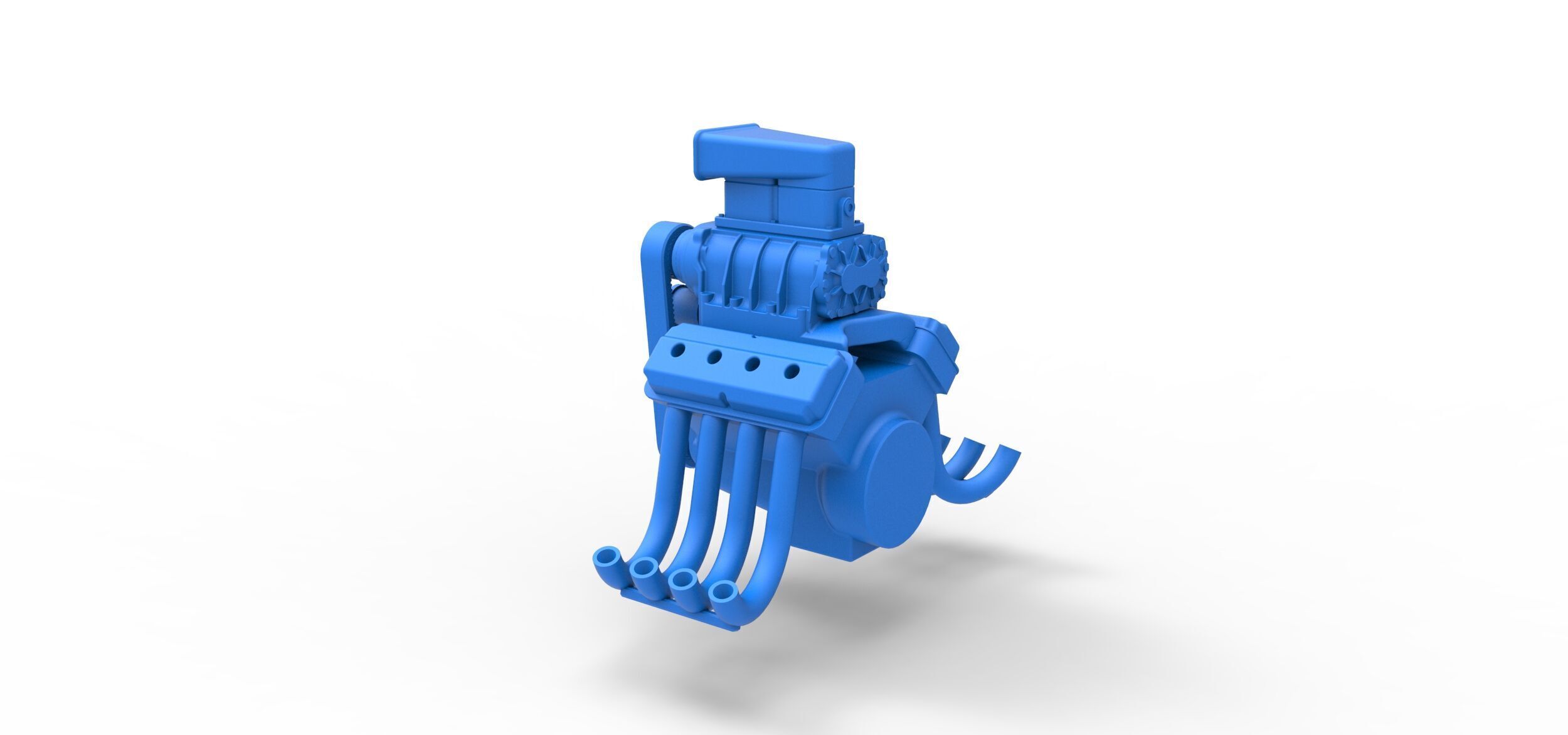 Engine V8 for vintage dragster Version 7 Scale 1 to 25 3D print model_9