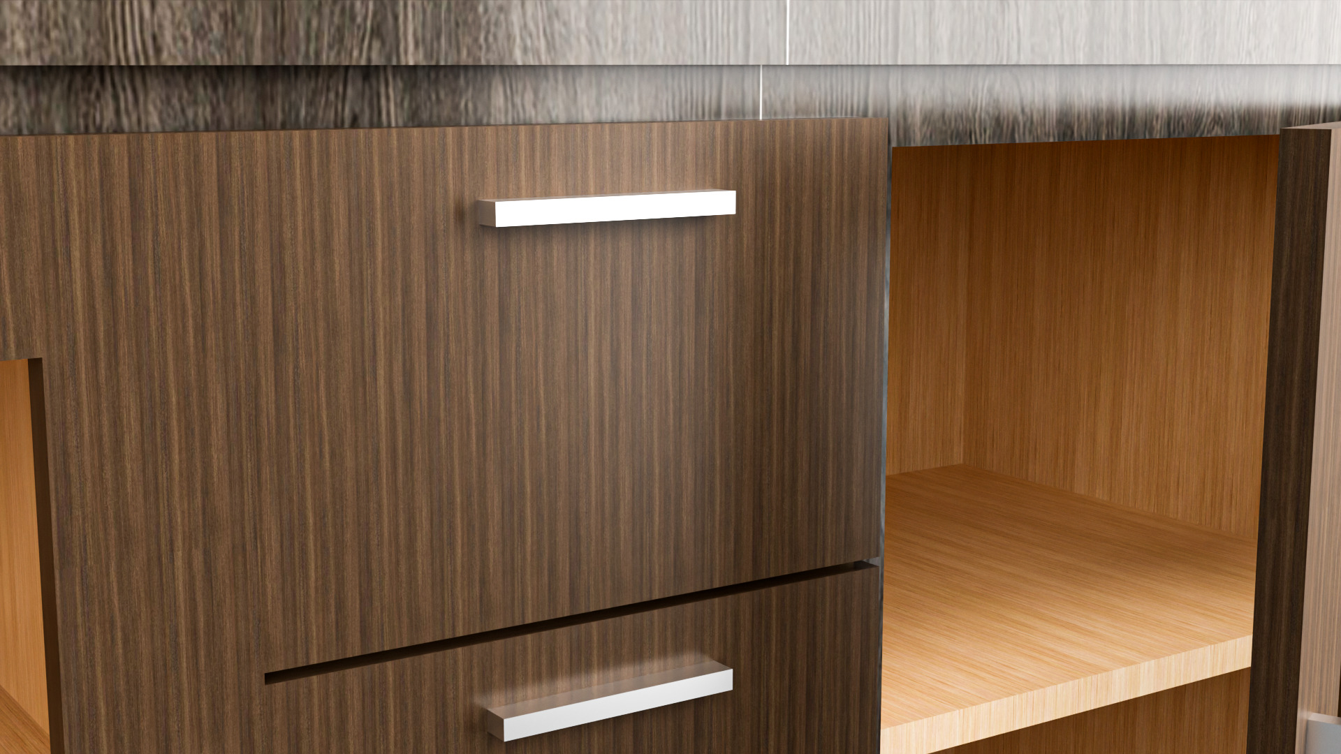 Modern Wooden Fabric Wardrobe 3D Model Low-poly 3D model_5