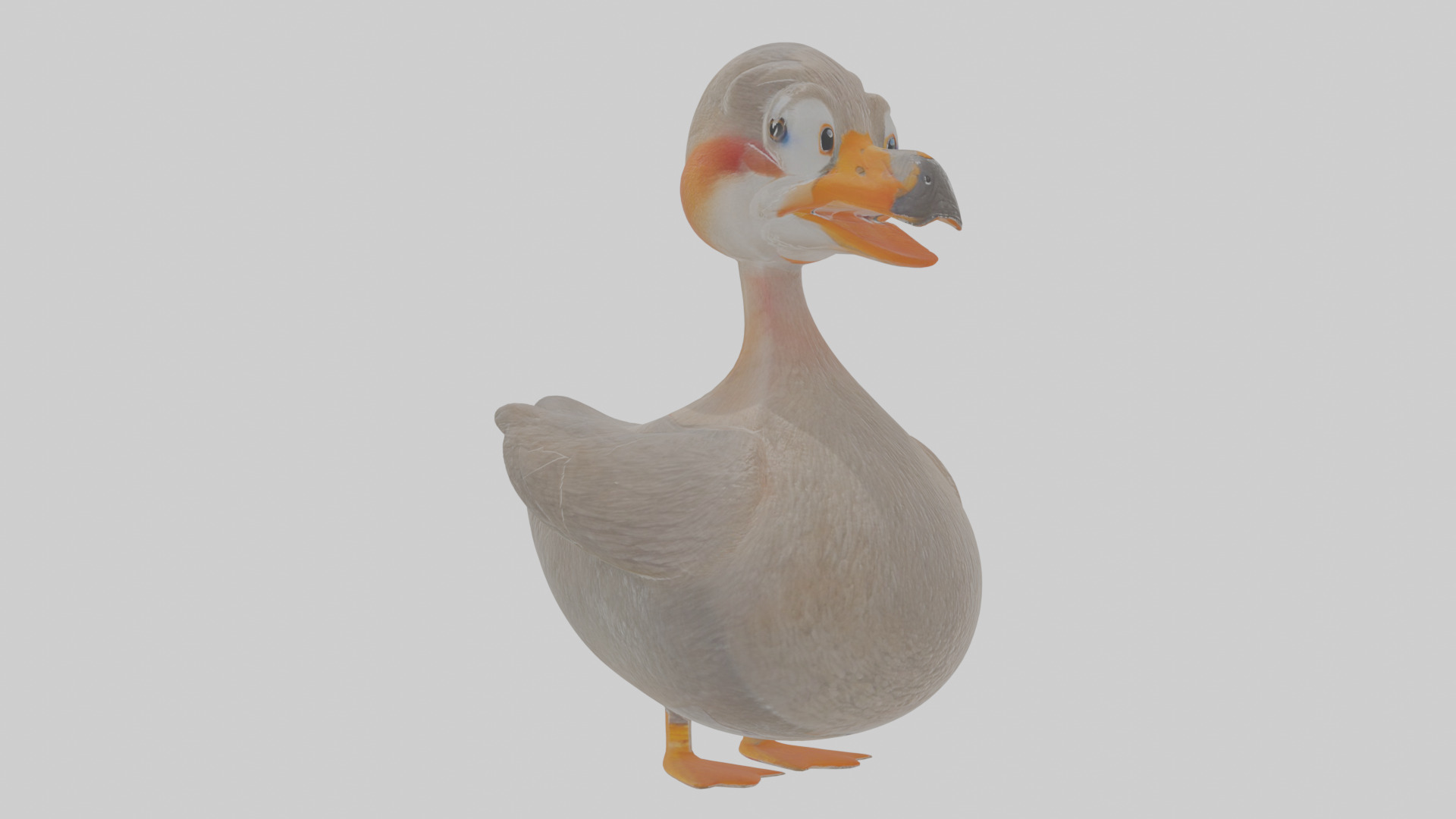 Cartoon Grebe Low-poly 3D model_17