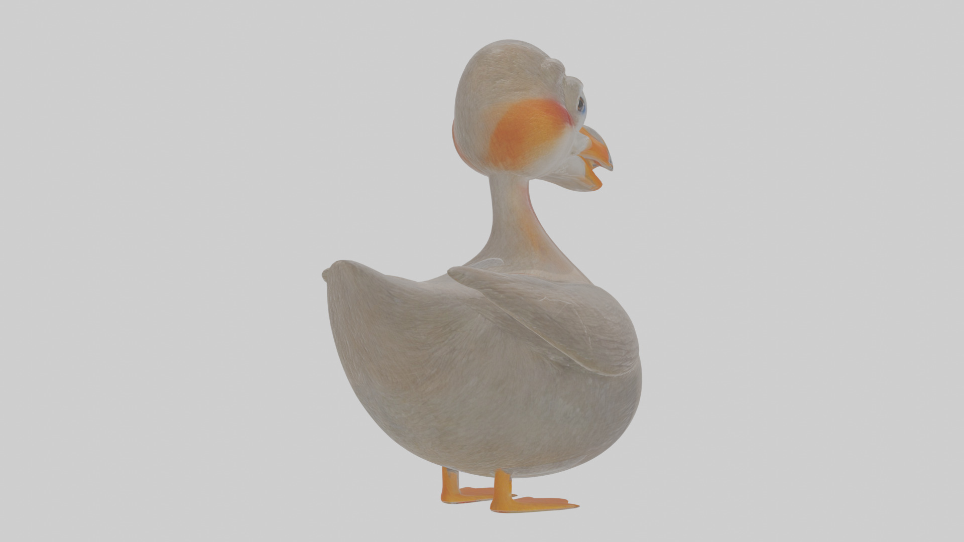 Cartoon Grebe Low-poly 3D model_4