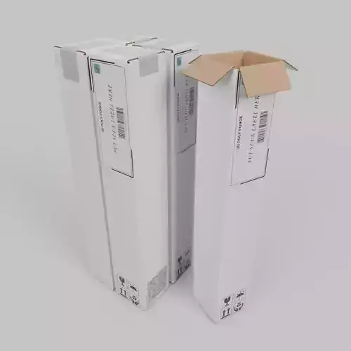 White Cardboard Box R-118 - Rigged and Customizable Low-poly 3D model
