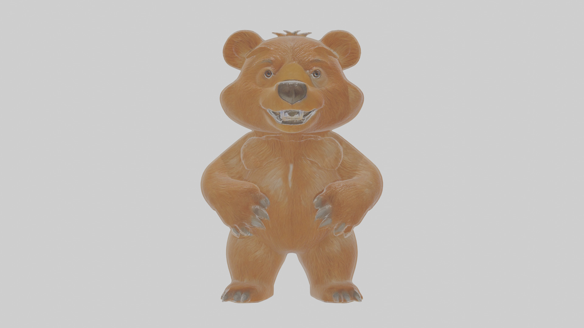 Cartoon Grizzly Bear Low-poly 3D model_14
