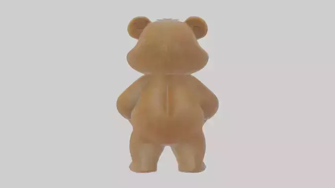 Cartoon Grizzly Bear Low-poly 3D model