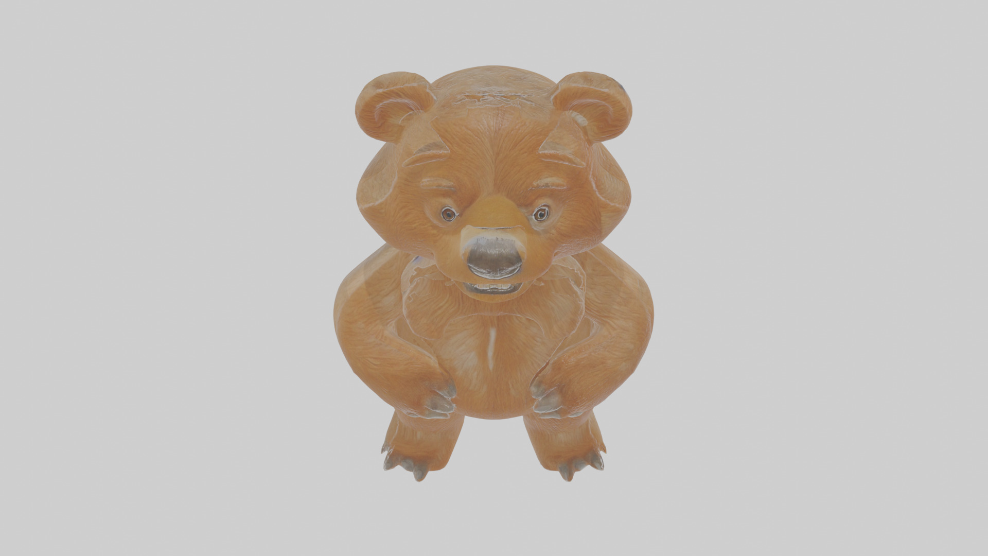 Cartoon Grizzly Bear Low-poly 3D model_25