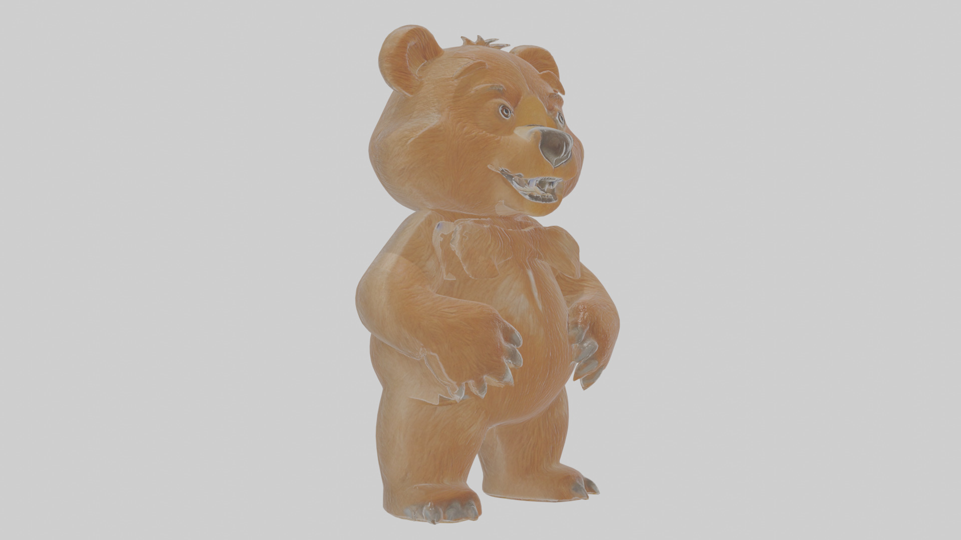 Cartoon Grizzly Bear Low-poly 3D model_12