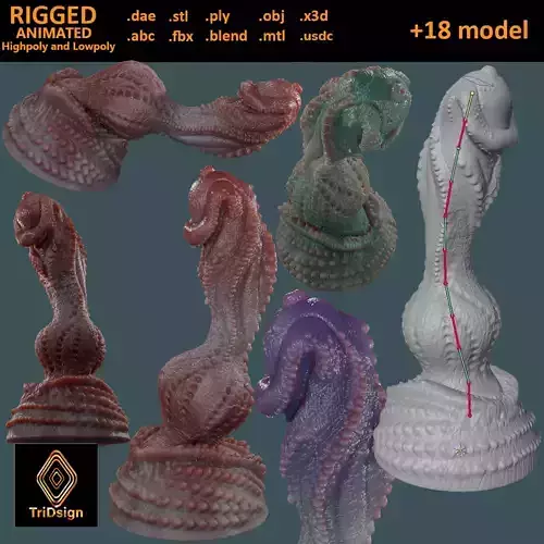 Fantasy Alatruz Dragon Penis Rigged Low-poly 3D model