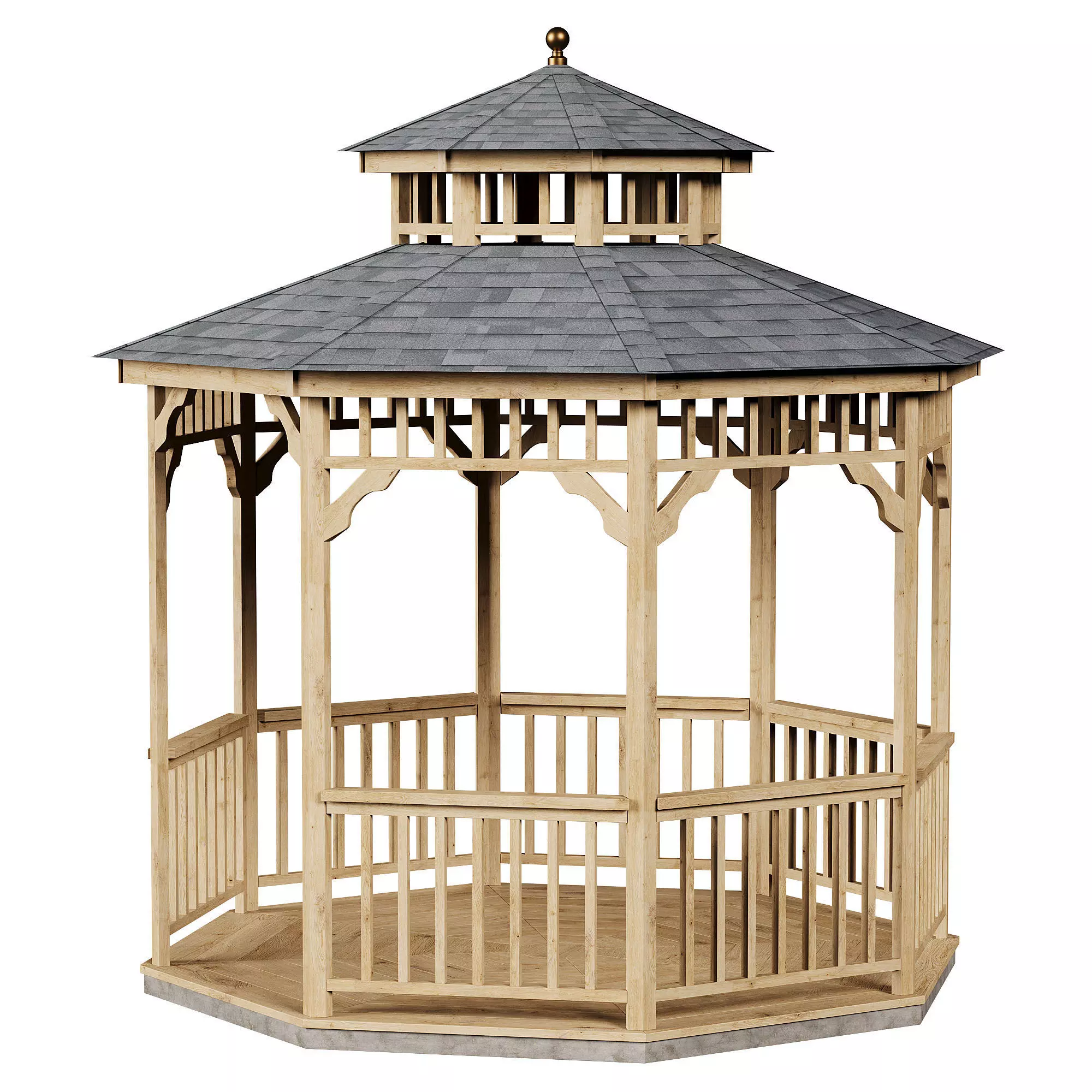 HEARTLAND 10 FT GAZEBO W FLOOR 3D model