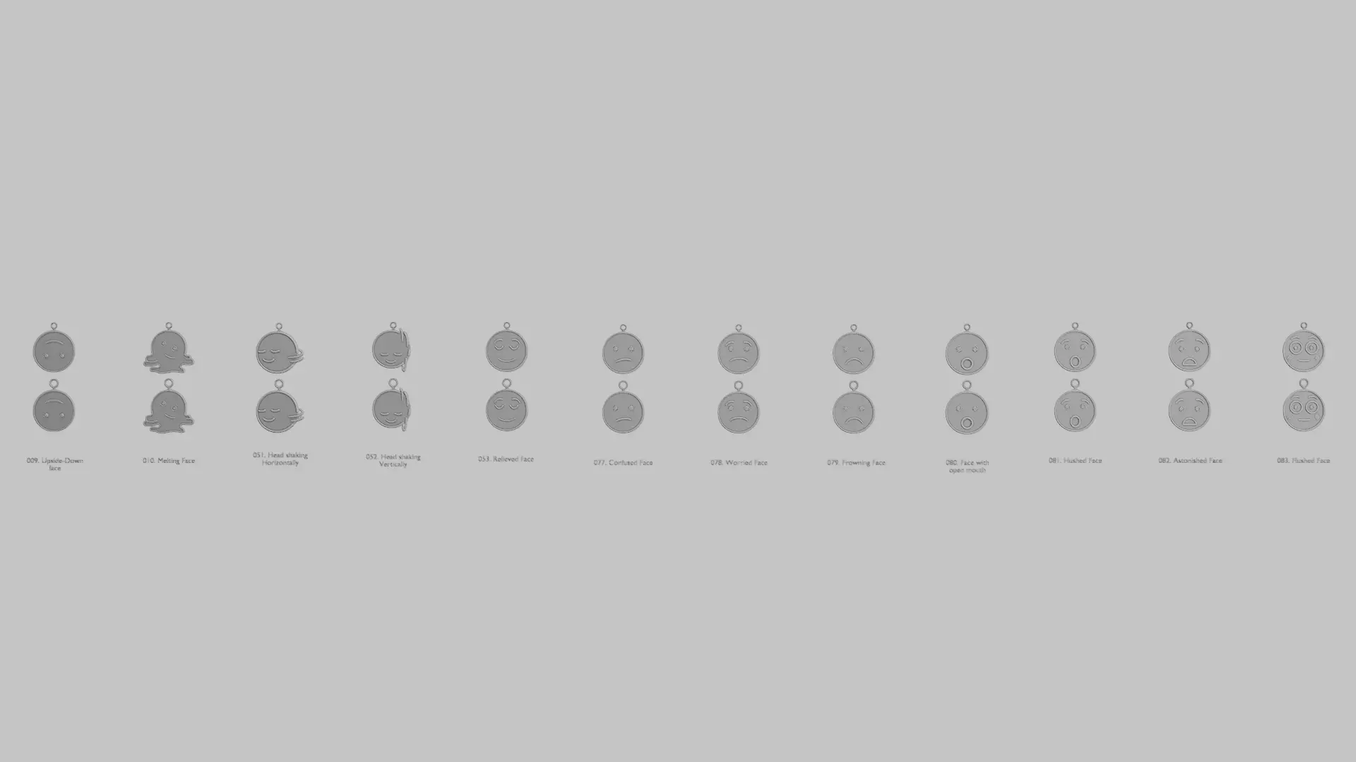 Round Pendants Surprised and Shocked Edition 3D print model_0