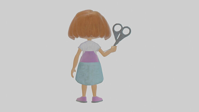Cartoon Henrietta the Hairdresser Model Low-poly 3D model