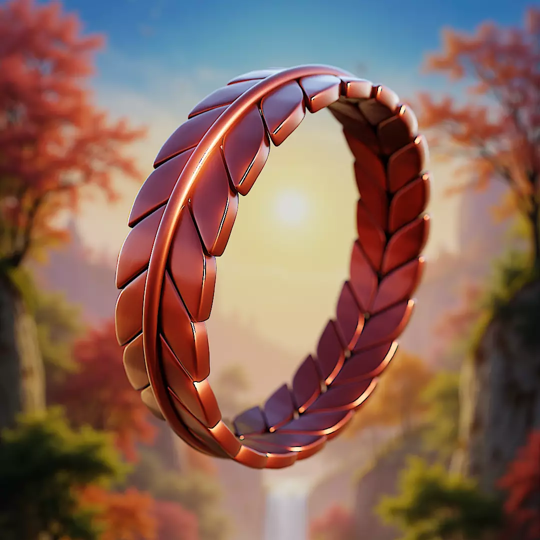 Eternal Laurel Leaf Ring - Nature 3D Print Ready Jewelry 86 3D print model